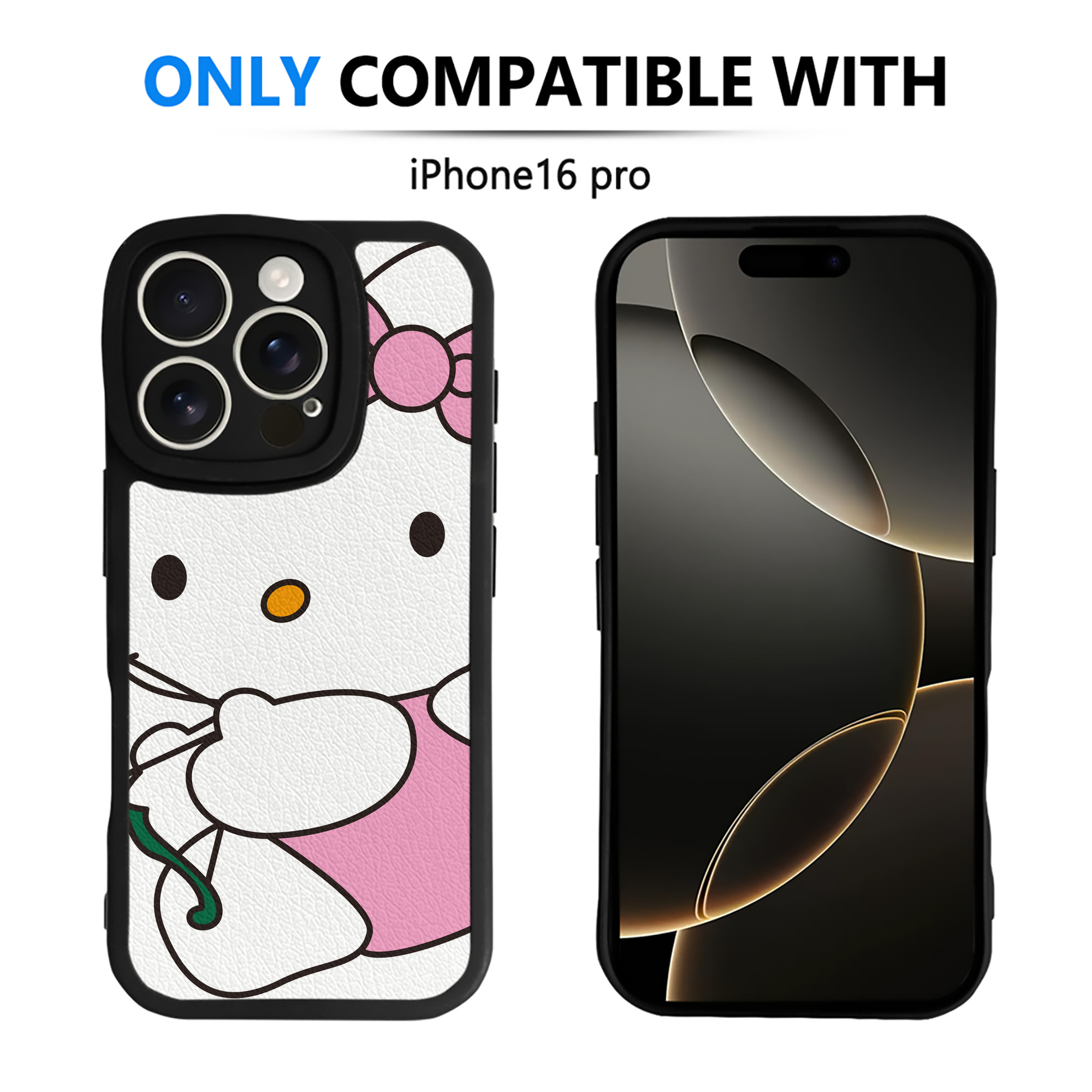 （画像用） Hello Kitty ハローキティ 【iPhone 16シリーズ対応】シリコンスマホケース（レザー調） 材質：シリコン